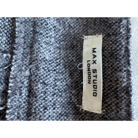 Gray Wool-Blend Pleated Mini Skirt With Buckle Detail By Max Studio London Size - Picture 3 of 3